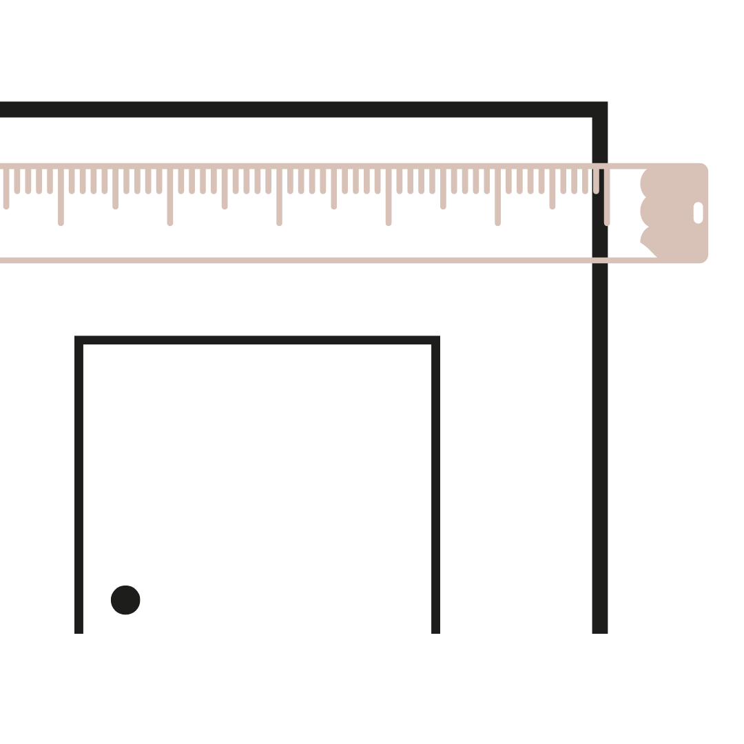 Illustration of a wall with a measuring tape
