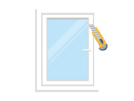 Exacto cutting off the excess film