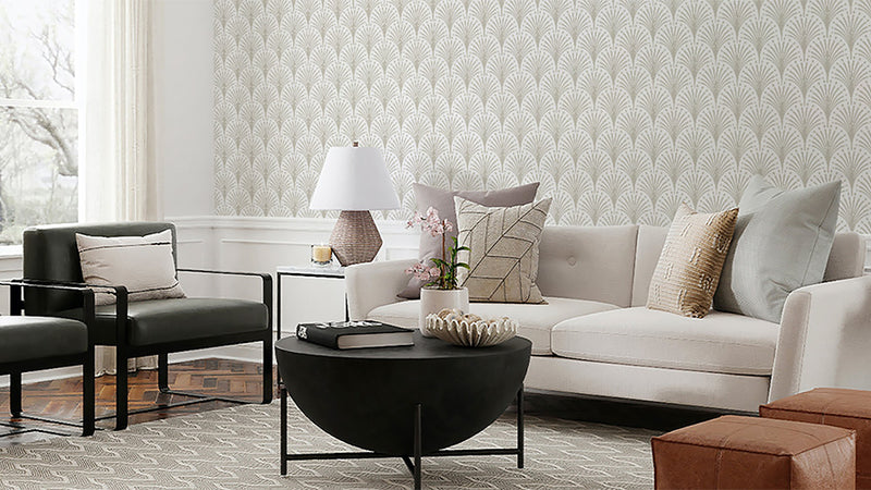 Living room with Sonia self-adhesive wallpaper